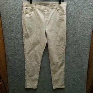 Diane Gilman L DG2 Acid Wash Pull On Beige Skinny Jeans 35.25" 28" 11.5"